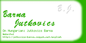 barna jutkovics business card